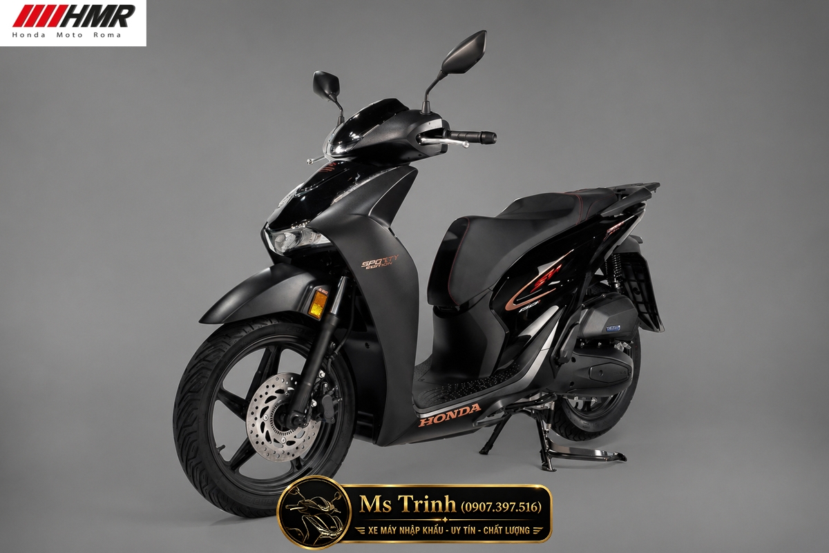 Tổng thể Honda 150i Sporty 2026 màu đen nhập Ý phiên bản Sporty Special cao cấp mới nhất