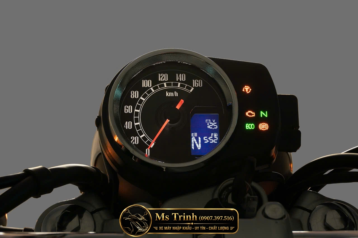 Đồng hồ analog kết hợp màn hình LCD hiện đại trên Honda CB350C 2026 phong cách retro classic