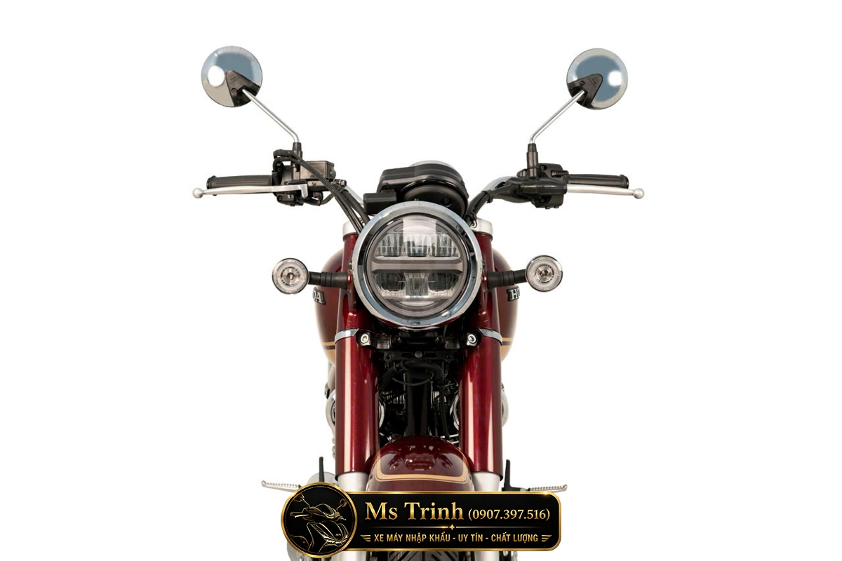Đèn pha LED tròn hiện đại trên Honda CB350C 2026 giữ trọn phong cách retro cổ điển đầy cuốn hút
