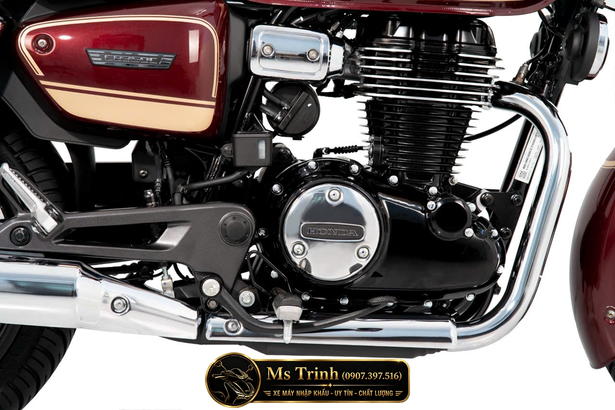Động cơ Honda CB350C 350cc mạnh mẽ với thiết kế cổ điển kết hợp chi tiết crom sang trọng