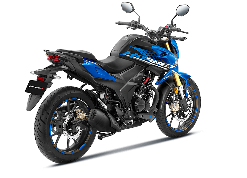 Honda Hornet 2.0 2026 màu xanh nhìn từ phía sau với kiểu dáng streetfighter thể thao