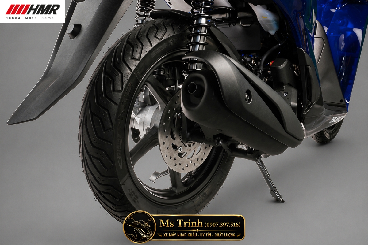 Cụm bánh sau Honda Sh150 Vetro BLue 2026 made in Italia vận hành ổn định và mạnh mẽ
