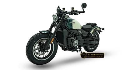 CFMOTO 450 CLC AMT 2026 trắng xanh Cruiser yên thấp 705 mm, số tự động nam nữ đều dễ cầm lái
