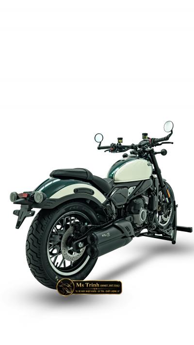 CFMOTO 450 CLC AMT 2026 trắng xanh Cruiser yên thấp 705 mm, số tự động nam nữ đều dễ cầm lái
