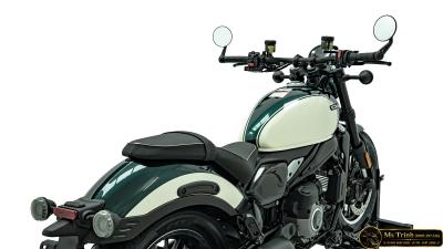 CFMOTO 450 CLC AMT 2026 trắng xanh Cruiser yên thấp 705 mm, số tự động nam nữ đều dễ cầm lái