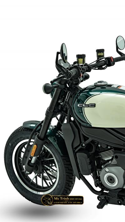 CFMOTO 450 CLC AMT 2026 trắng xanh Cruiser yên thấp 705 mm, số tự động nam nữ đều dễ cầm lái